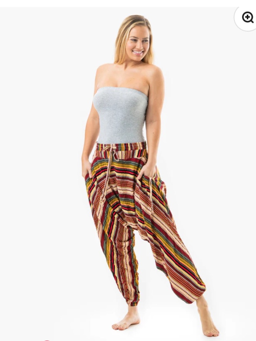 Striped Multicolor Women SAVANNAH STRIPE HAREM PANT size small 4-6 spring summer